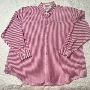 Tommy Bahama Striped Pink & White Men's Long Sleeve Button  Down Shirt Size XXL
